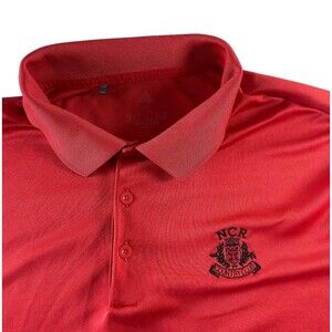 Adidas NCR Country Club Golf Polo Men’s XL Red Performance Shirt Prime Green